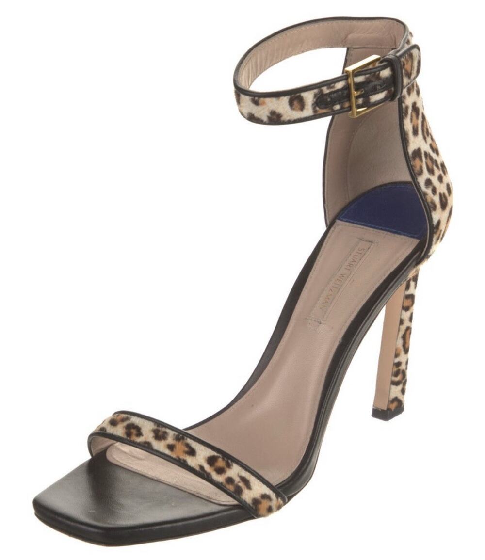 Stuart Weitzman Leopard Stiletto Sandal Heeled Nudist Minimalist Size EU 40.5